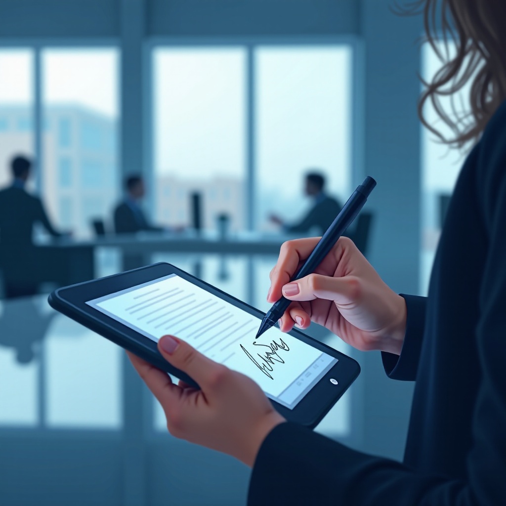 unterschrift auf tablet